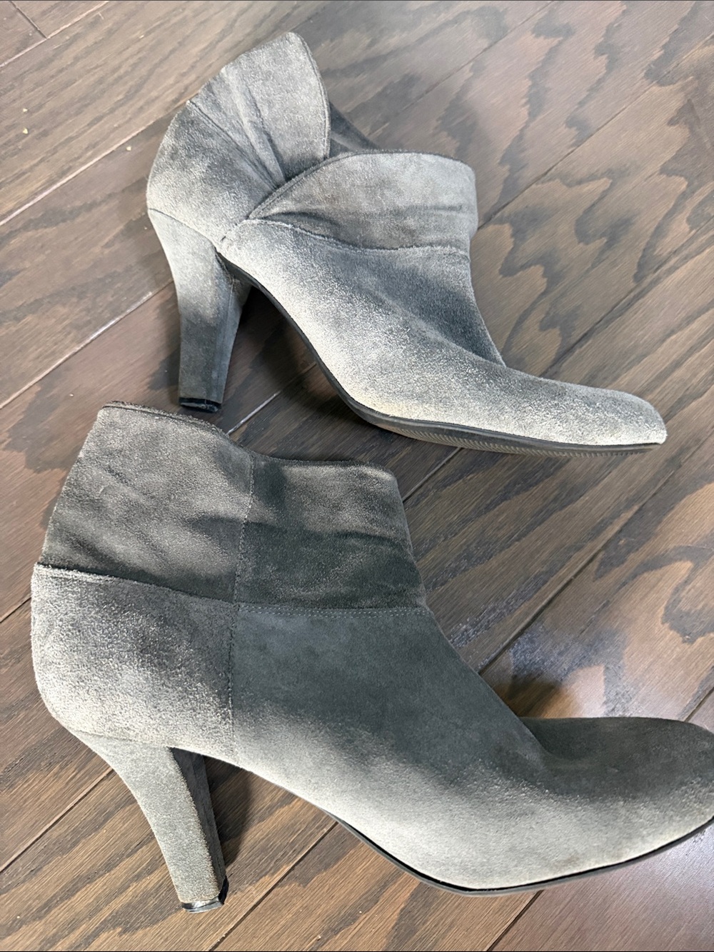 Enzo Angiolini Gray Suede Ankle Booties